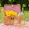 Vintiquewise Gingham Lined Woodchip Picnic Basket With Lid and Movable Handles QI003624 - alternate 2